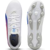 PUMA Unisex Kid's King Match Fg/Ag Jr voetbalschoen, Puma Wit Bluemazing Flat Licht Grijs, 28 EU