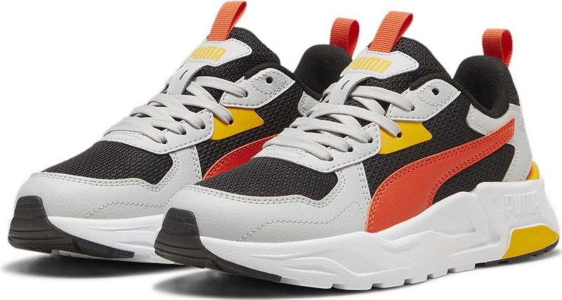 PUMA Trinity Lite Jr Unisex Sneakers PUMA Black Redmazing Cool Light Gray Tangerine