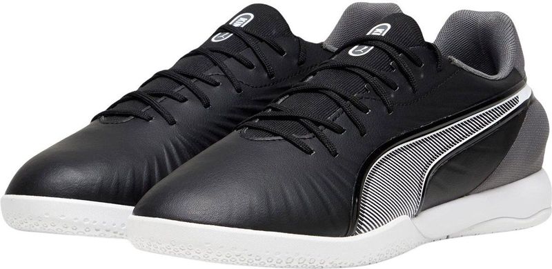 PUMA - King Match - Zaalvoetbalschoenen - Zwart Wit Grijs
