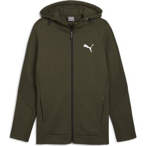 PUMA EVOSTRIPE Full-Zip Hoodie DK Heren Trui - Dark Olive