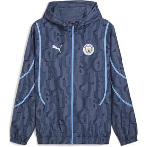 PUMA Manchester City Pre-Match Anthem Jack - Donkerblauw Lichtblauw - 100% Gerecycled Polyester