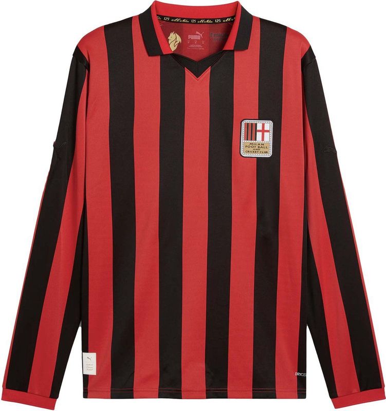PUMA - AC Milan Authentic 125-Jarig Jubileumshirt - Zwart/Rood - Sportshirt