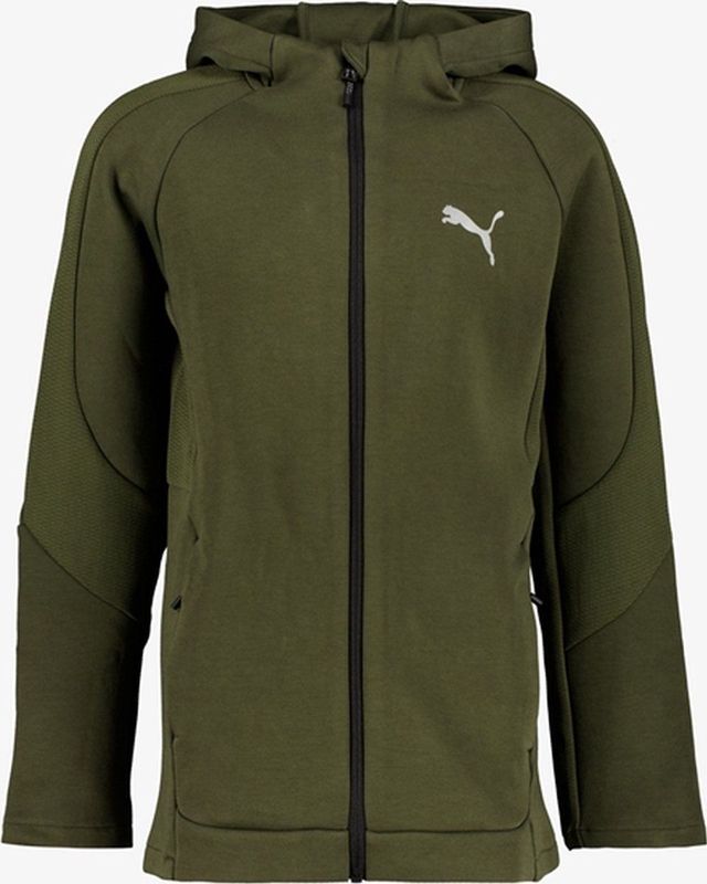 Puma Evostripe kinder sweatvest donkergroen