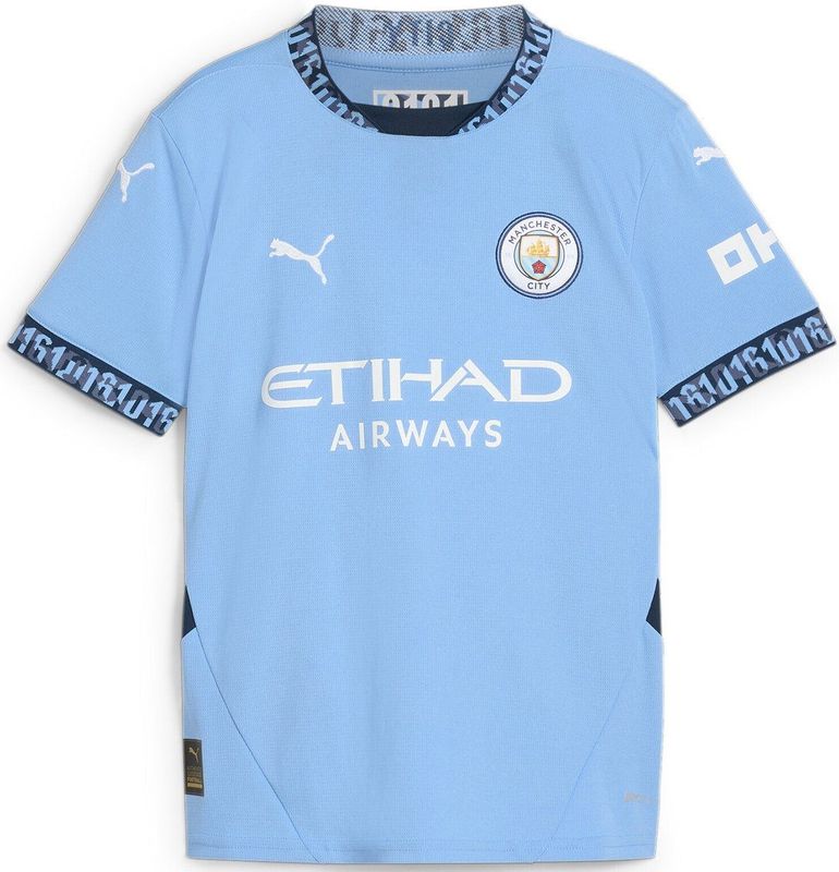 Puma Manchester City Fc Thuis Korte Mouw T-shirt Junior Blauw 5-6 Years