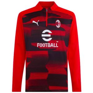 PUMA - AC Milan Prematch-Top - Zwart/Rood - 100% Gerecycled Materiaal