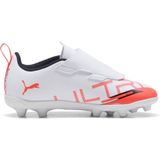 Puma - Ultraq 5 Play V FG/AG RB Jr - Voetbalschoenen - Wit/Zwart/Rood - Kids