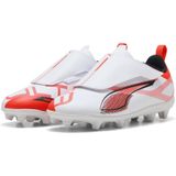 Puma - Ultraq 5 Play V FG/AG RB Jr - Voetbalschoenen - Wit/Zwart/Rood - Kids