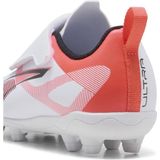 Puma - Ultraq 5 Play V FG/AG RB Jr - Voetbalschoenen - Wit/Zwart/Rood - Kids