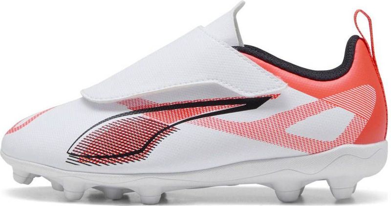 Puma - Ultraq 5 Play V FG/AG RB Jr - Voetbalschoenen - Wit/Zwart/Rood - Kids