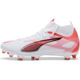 PUMA - ULTRA 5 MATCH+ FG/AG Voetbalschoenen - Zwart/Rood/Wit - Gerecycled Materiaal