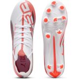 PUMA - ULTRA 5 MATCH+ FG/AG Voetbalschoenen - Zwart/Rood/Wit - Gerecycled Materiaal