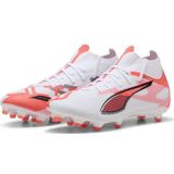 PUMA - ULTRA 5 MATCH+ FG/AG Voetbalschoenen - Zwart/Rood/Wit - Gerecycled Materiaal