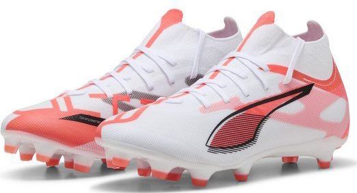 PUMA - ULTRA 5 MATCH+ FG/AG Voetbalschoenen - Zwart/Rood/Wit - Gerecycled Materiaal