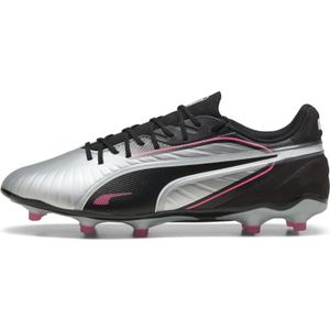 PUMA Chaussures de football unisexe King Match FG/AG, Silver Black-Sun Struck White, 45 EU, Puma Silver PUMA Black Sun Struck PUMA White, 46 EU