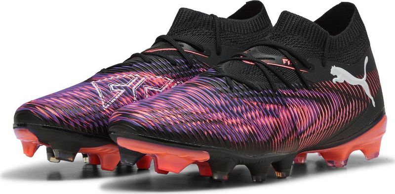 PUMA - FUTURE 8 MATCH FG/AG - Voetbalschoenen - Zwart/Rood/Wit - Gerecycled Materiaal