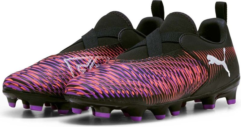 PUMA - FUTURE 8 MATCH LL FG/AG - Voetbalschoenen - Zwart/Rood/Wit - Lichtgewicht Bovenwerk