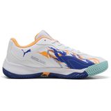 PUMA - NOVA Smash - Padelschoen - White Vivid Blue Heat Fire Black