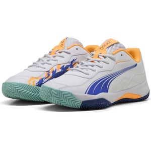 PUMA - NOVA Smash - Padelschoen - White Vivid Blue Heat Fire Black