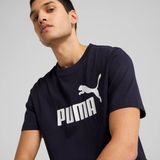PUMA - ESS Logo Tee - Sportshirt - Peacoat - Katoen