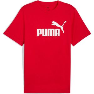 PUMA - T-shirt - Zwart - Katoen - Rubber Logo Opdruk