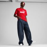 PUMA - T-shirt - Zwart - Katoen - Rubber Logo Opdruk