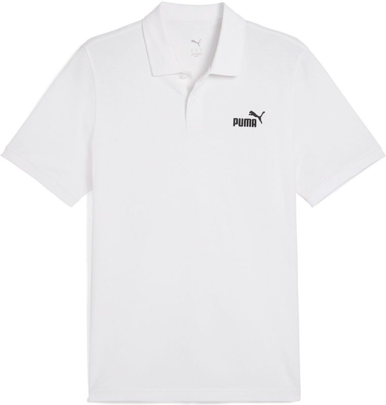 PUMA - ESS No. 1 Logo Pique Polo - Wit - Gerecycled Katoen