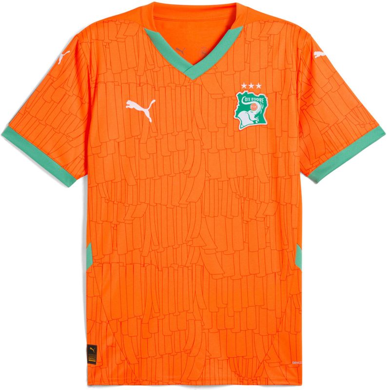 PUMA - Ivoorkust 2025 Thuisshirt - Oranje - Gerecycled Materiaal - DryCELL Technologie