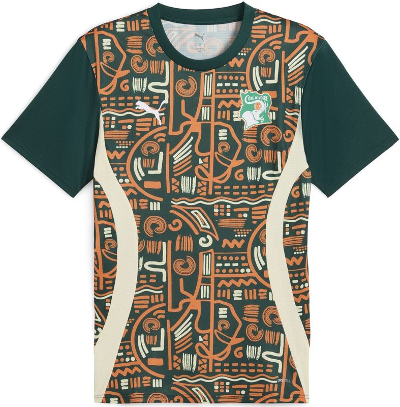 Puma - Prematch Shirt - Wit - Oranje Groene Details - DryCell Technologie