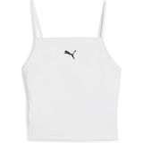 PUMA WARDROBE ESS geribbelde tanktop voor Dames, Wit, Maat S