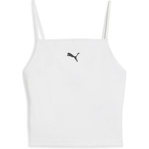 PUMA WARDROBE ESS geribbelde tanktop voor Dames, Wit, Maat S