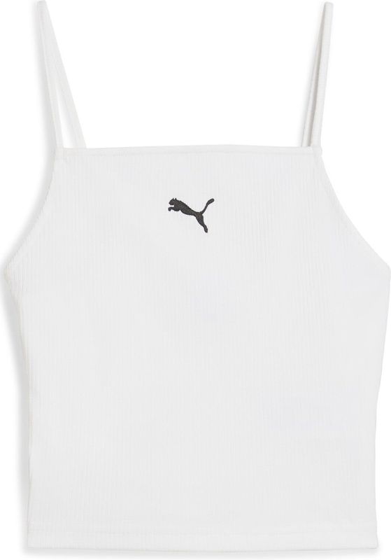 PUMA WARDROBE ESS geribbelde tanktop voor Dames, Wit, Maat S