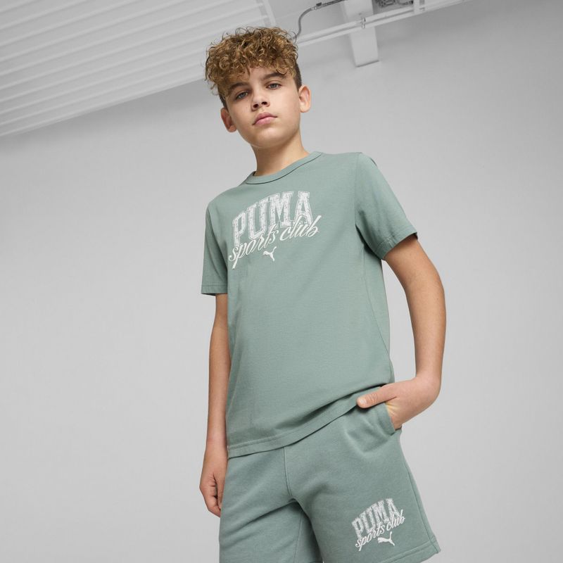 PUMA Class T-shirt - Groen - Katoen - Ronde Hals - Korte Mouwen