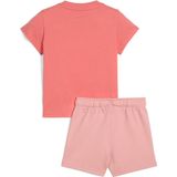 Puma Minicats Essentials T-Shirt und Shorts Set Baby | Mit Plain | Peach Frost | Größe: 9-12M