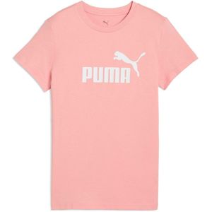 Puma - Essentials Logo T-Shirt - Dames - Zwart - 70% Katoen, 30% Gerecycled Katoen
