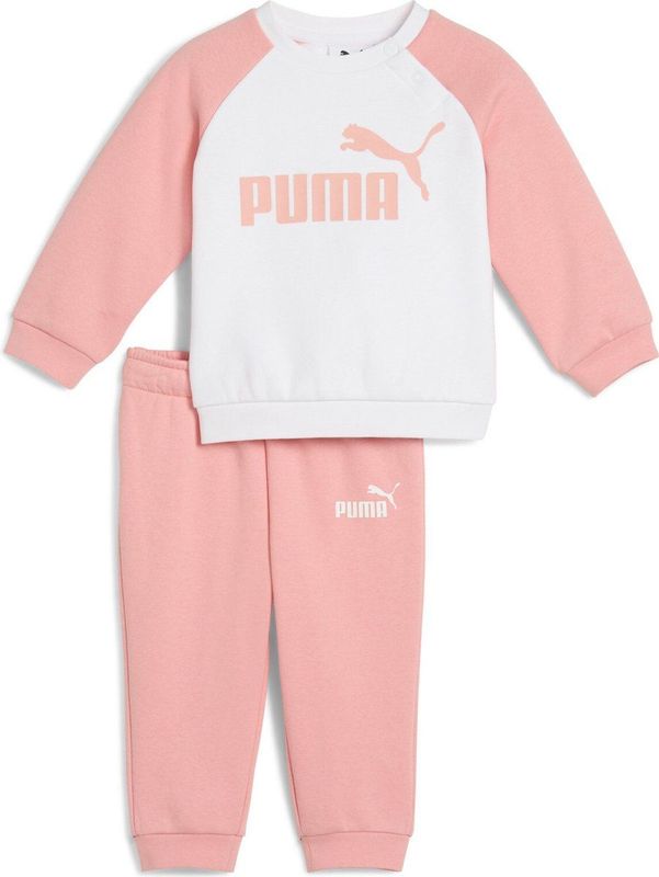 PUMA - MINICATS ESS Raglan Crew Set - Trainingspak - Pink Fruit - Katoen