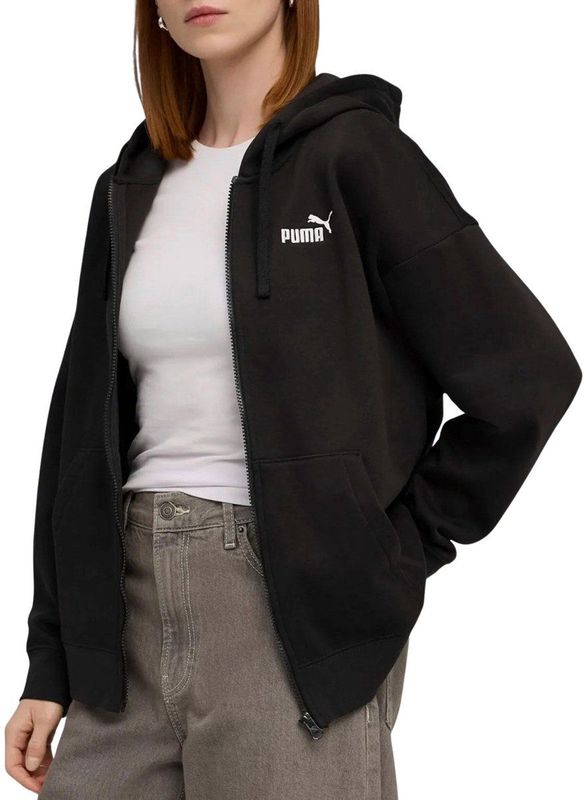 PUMA - ESS Small No. 1 Logo - Hoodie - Zwart - Met Volledige Ritssluiting