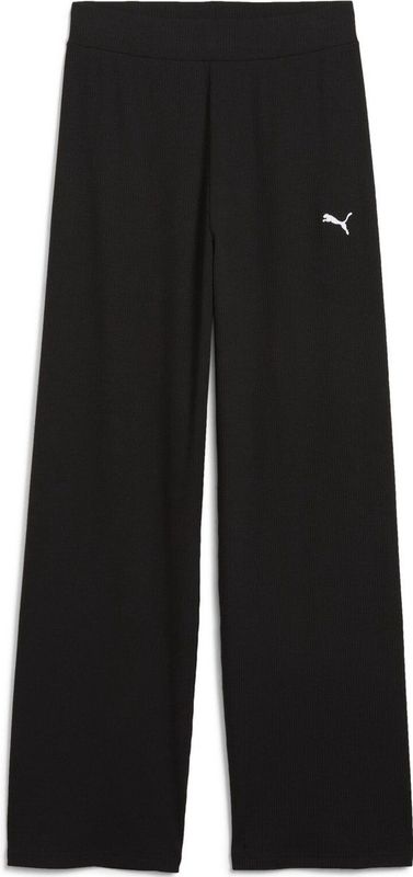 PUMA - Ribbroek - Grijs - Geribbelde Stof - Elastische Tailleband