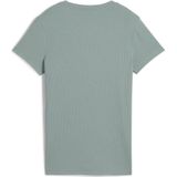 PUMA - ESS ELEVATED RIB TEE - T-shirt - Groen - 62% Polyester, 34%