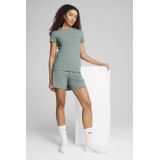 PUMA - ESS ELEVATED RIB TEE - T-shirt - Groen - 62% Polyester, 34%