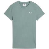 PUMA - ESS ELEVATED RIB TEE - T-shirt - Groen - 62% Polyester, 34%