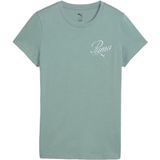 PUMA - Grafisch Borduursel T-shirt - Rood - Gerecycled Katoen