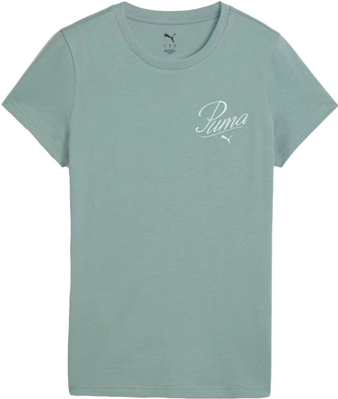 PUMA - Grafisch Borduursel T-shirt - Rood - Gerecycled Katoen