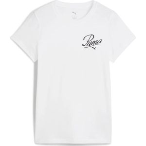 PUMA - Grafisch Borduursel - T-shirt - Wit - Gerecycled Katoen