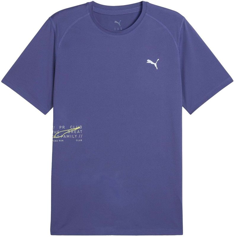 Puma - Graphic Mesh T-shirt - Blauw - 94% Gerecycled Polyester - Korte Mouwen