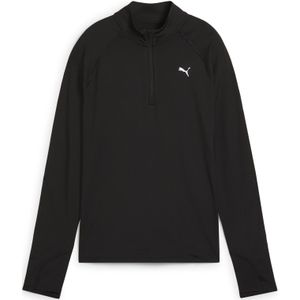PUMA RUN VELOCITY CLOUDSPUN top met kwartrits voor Dames, Zwart, Maat XXS