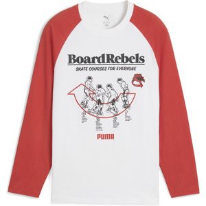 PUMA - T-Shirt - Rood - Katoen - Lange Mouwen