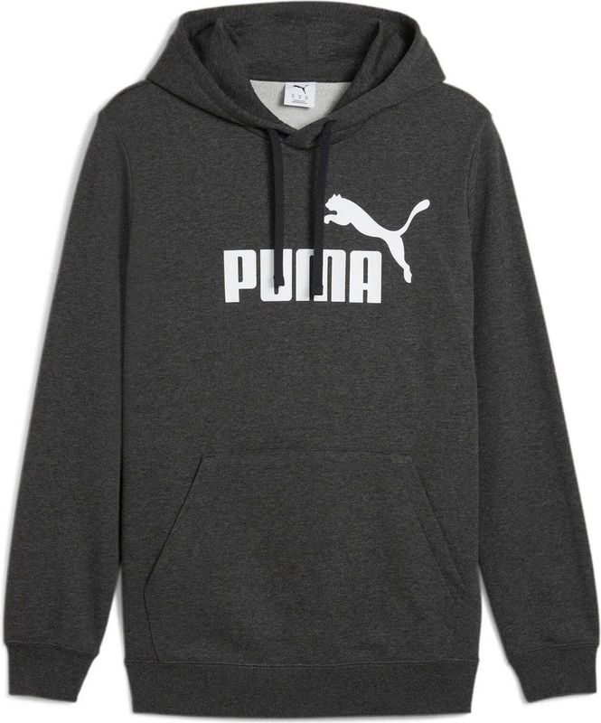 Kleur - Hoodie - Dark Gray Heather - Met Capuchon - Logoprint - Kangoeroezak