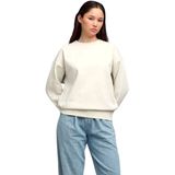 PUMA - ESS OVERSIZED CREW FL - Shirt - Alpine Snow - 66% Katoen, 34% Polyester