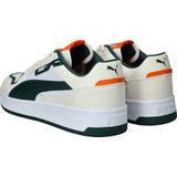Puma - Court Classic - Sneakers - Wit - Off White - Donkergroen - Oranje - Synthetisch Materiaal