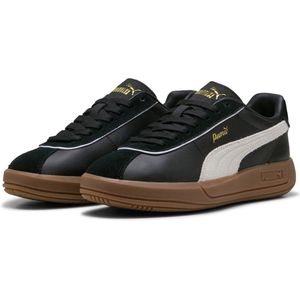 PUMA Club Klassika Sneakers - Zwart/Wit/Goud - Synthetisch Materiaal
